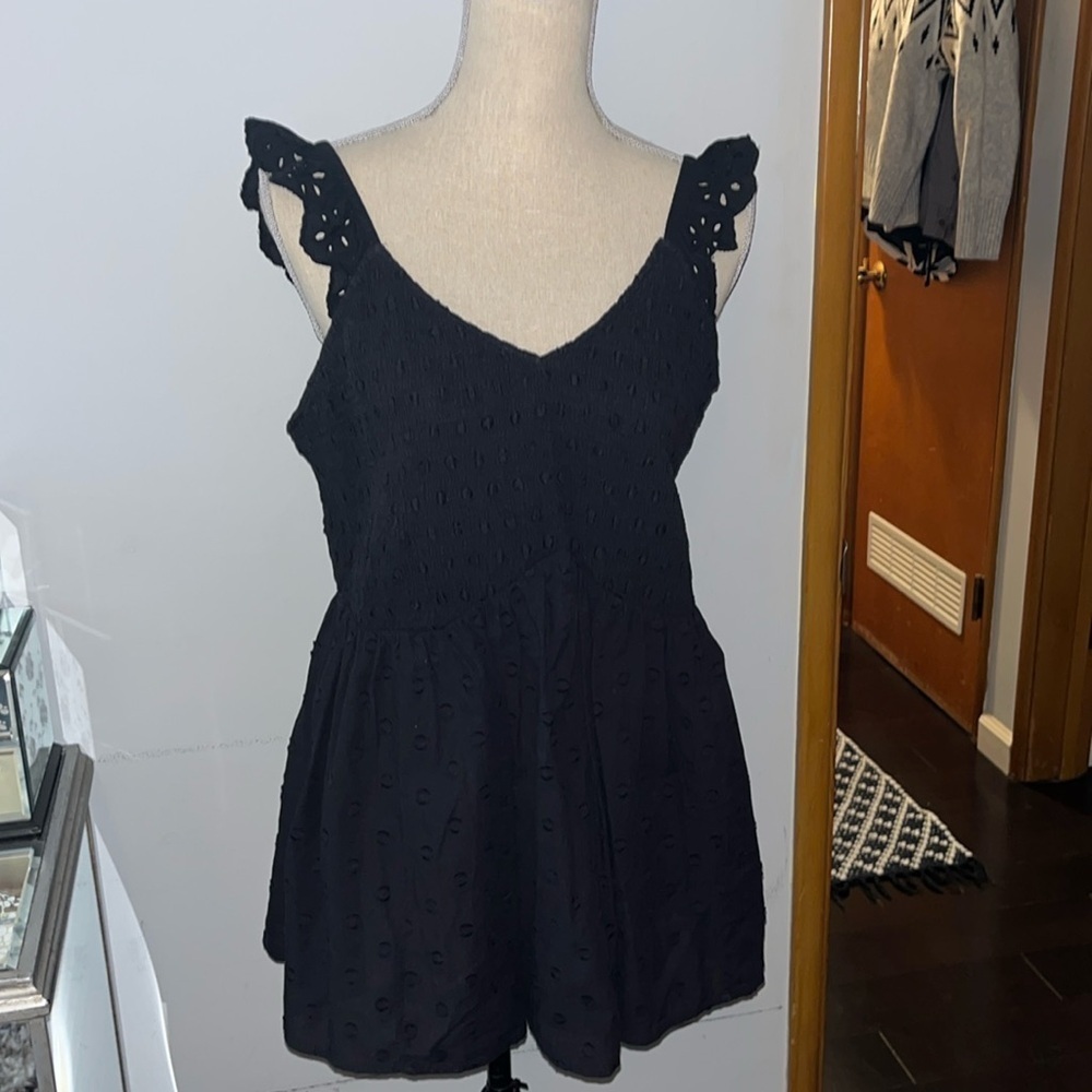 Torrid | Babydoll Cotton Clip Dot Smocked Bodice Tank Size 2